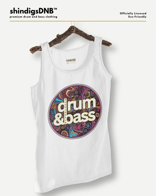 white drum and bass paisley vest tank top