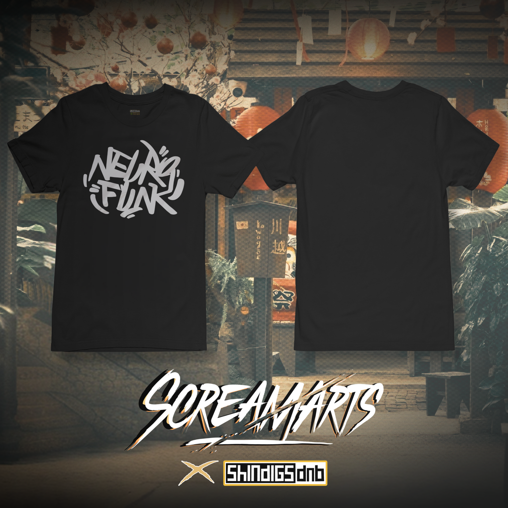 Screamarts collaboration black graphic tee