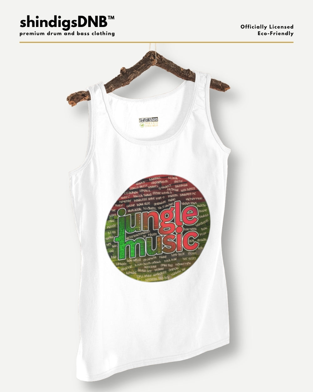 white jungle music vest