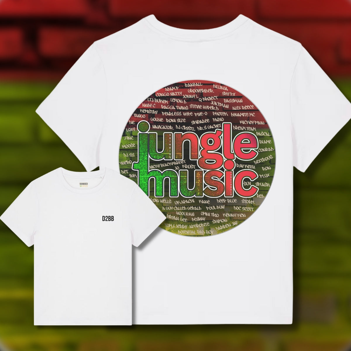 Ladies white Jungle organic tshirt, drum and bass