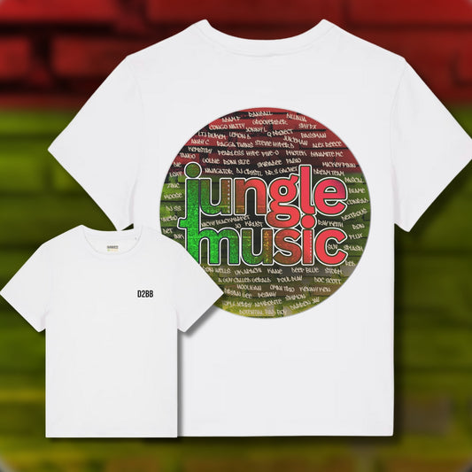 Ladies white Jungle organic tshirt, drum and bass