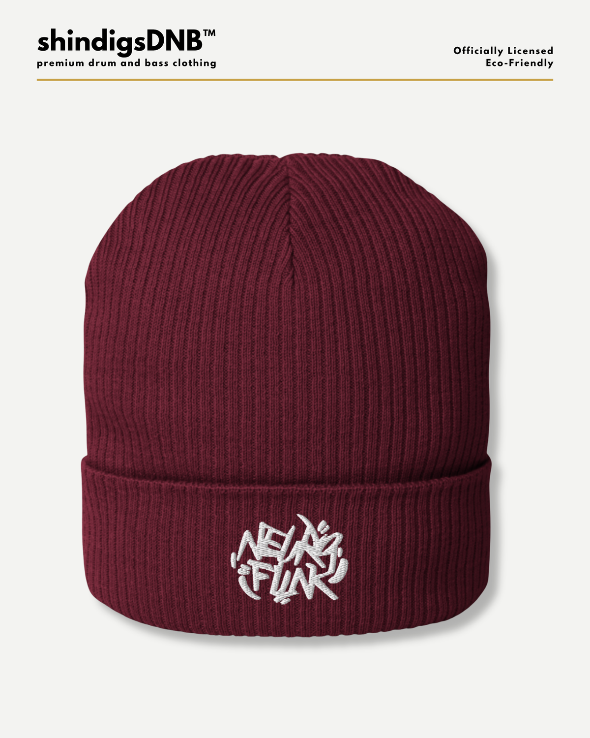 Neurofunk Organic Ribbed Embroidered Beanie - Screamarts