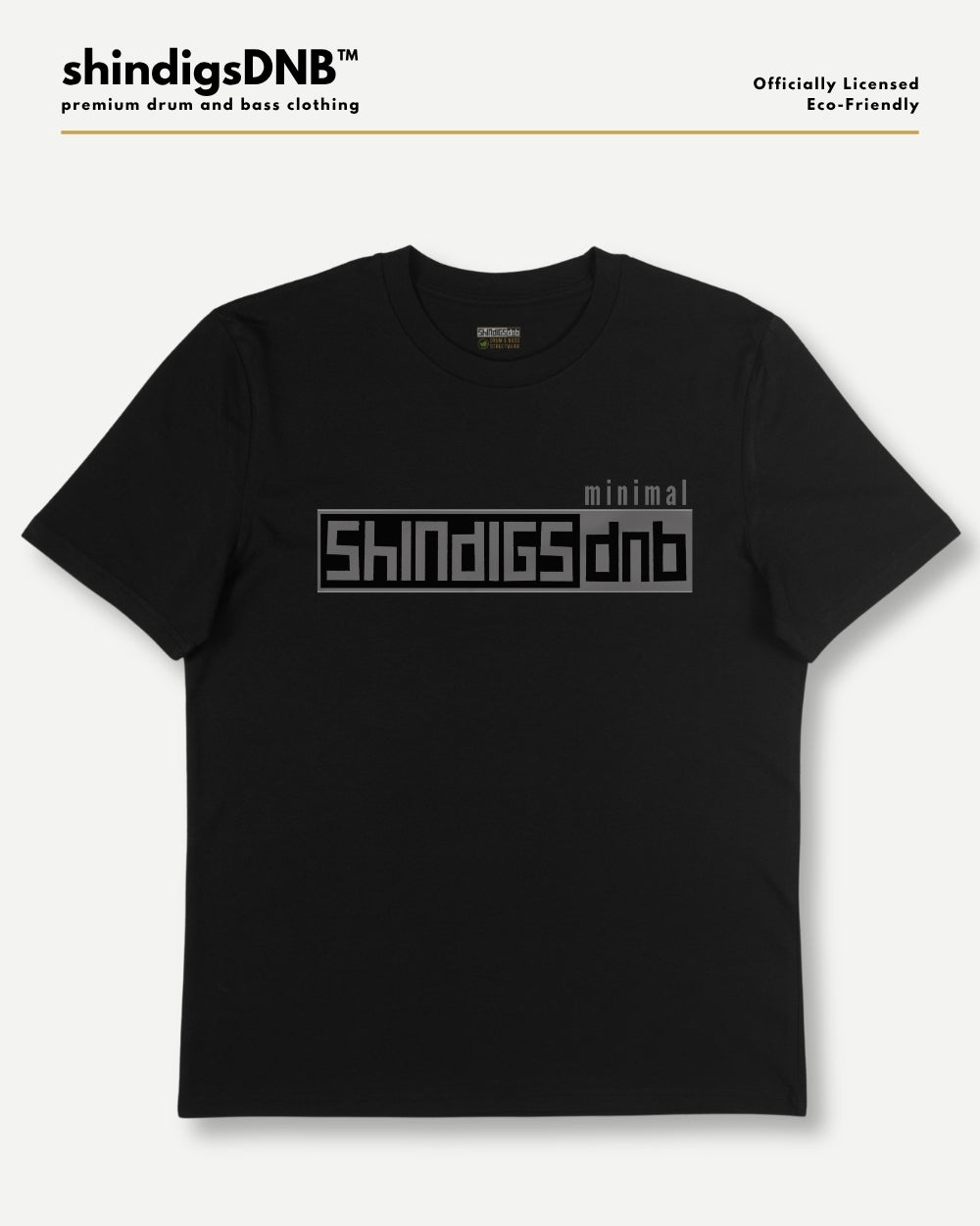 Black drum and bass tee