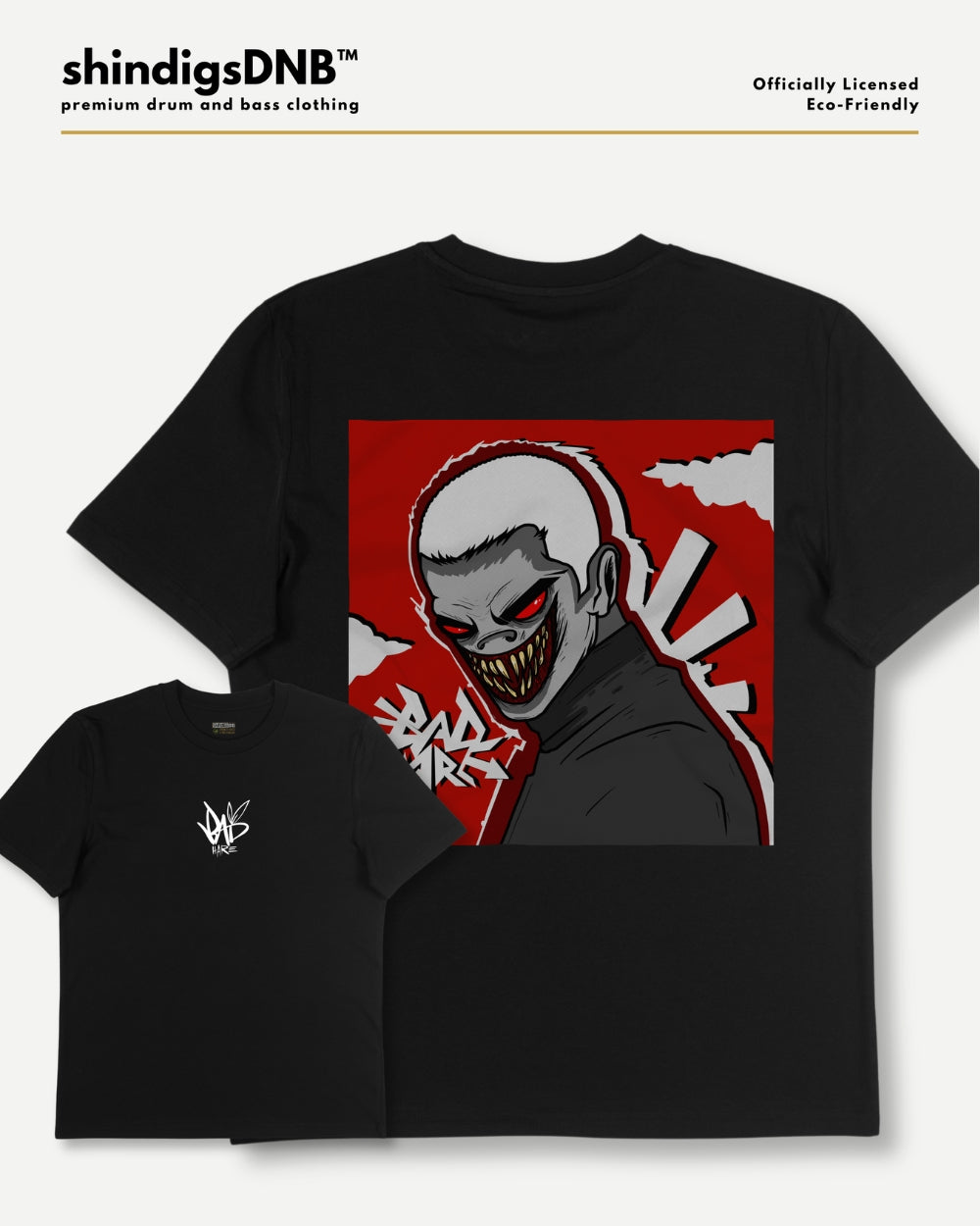 Bad Hare black tee, drum and bass, neurofunk, screamarts