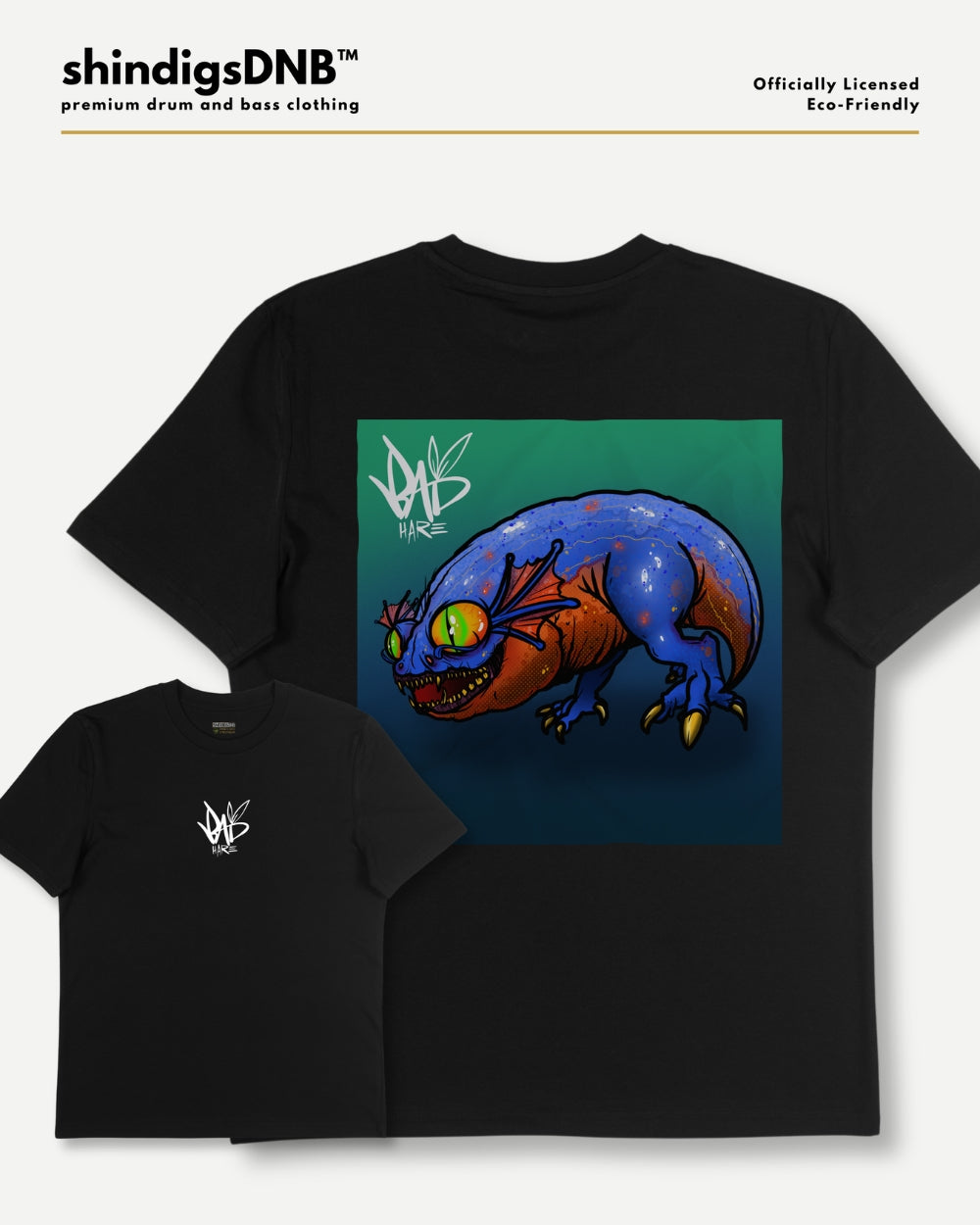 Neurofunk, drum and bass, D&B. black tshirt, music festival