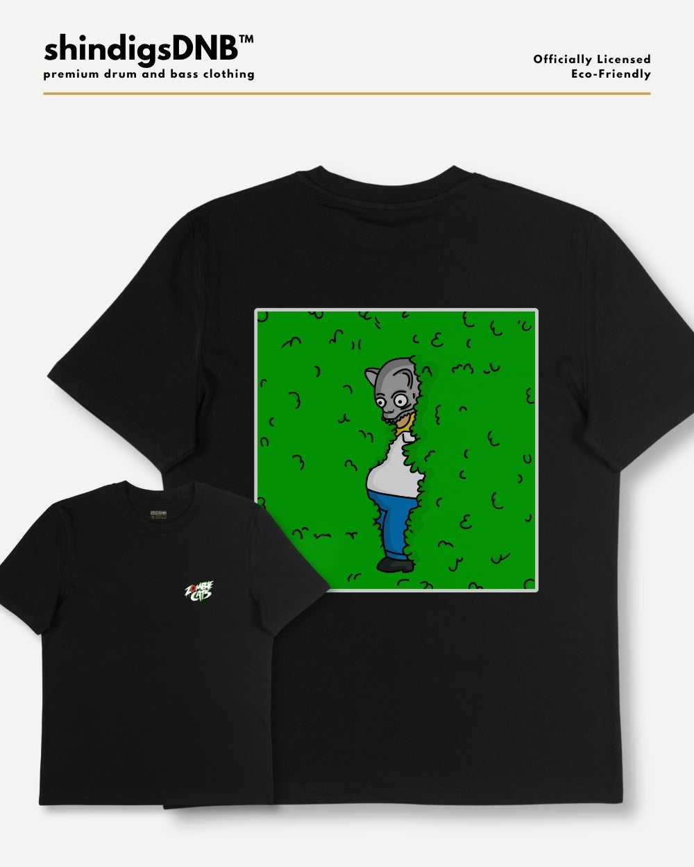 zombie cats design neurofunk drum and bass tshirt