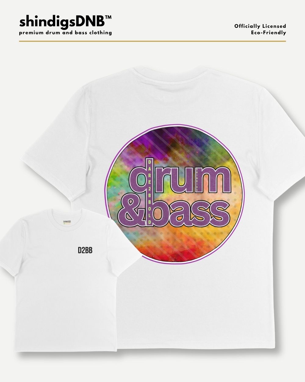 white drum and bass tshirt