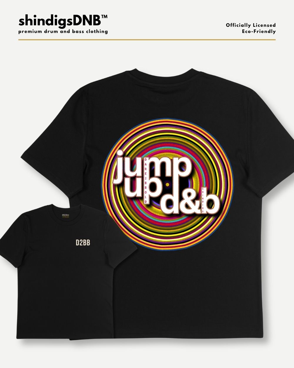 jump up drum and bass tee on black